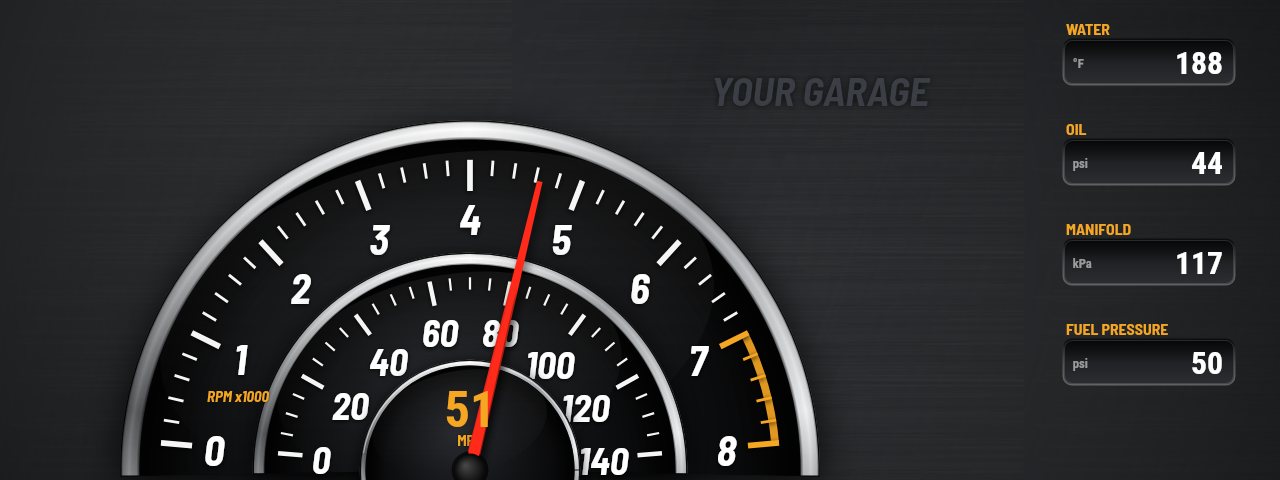 Arc Sport Holley Pro Dash layout in the Midnight Arc style