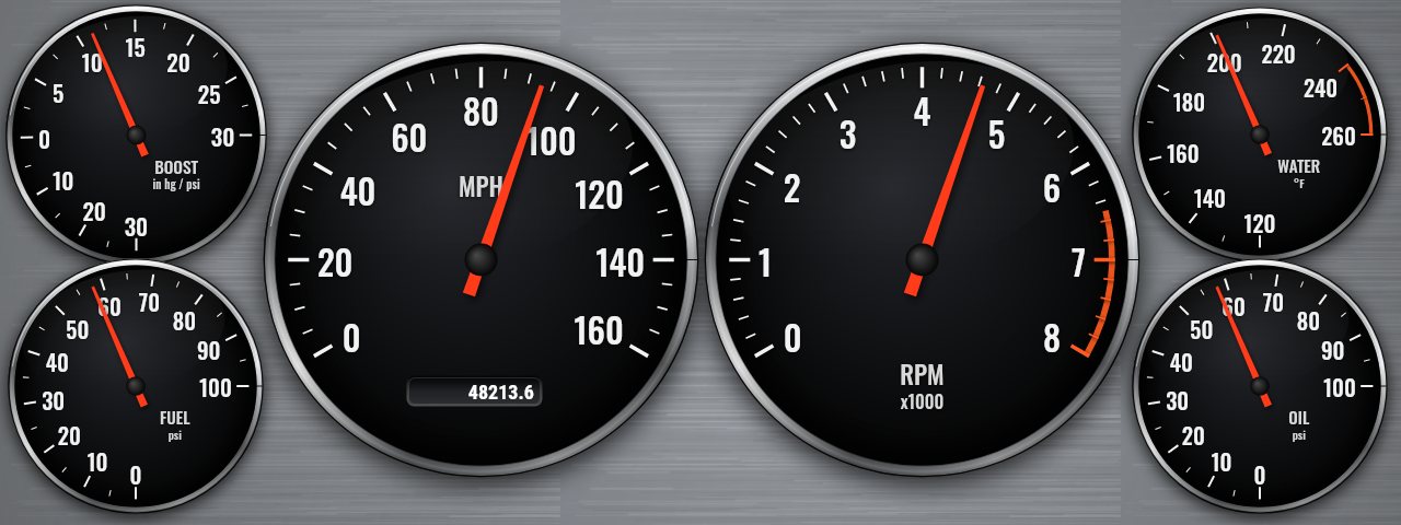 Holley Pro Dash layout in the Classic Truck gauge style