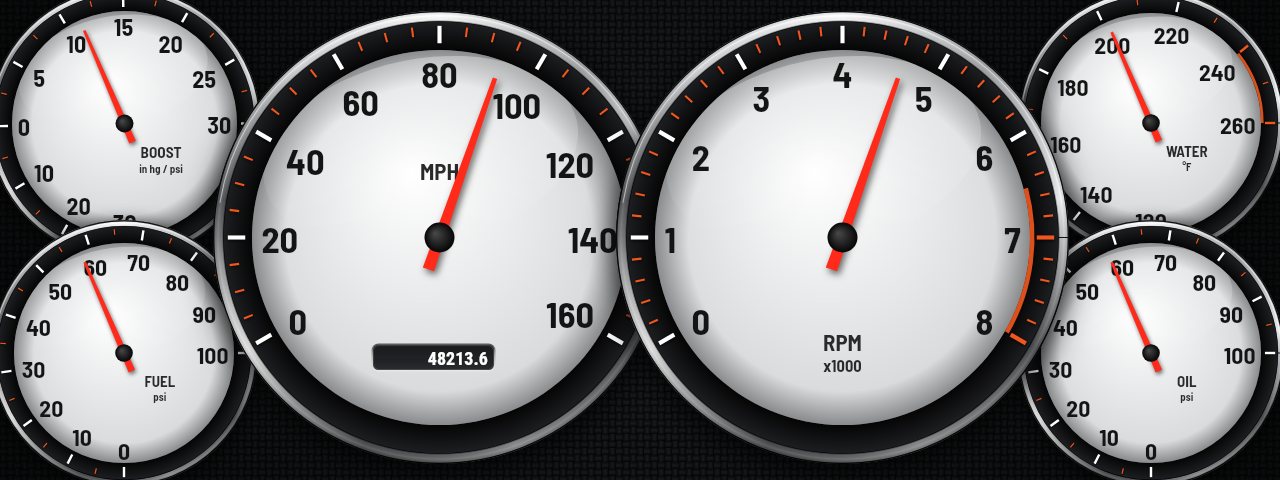 Holley Pro Dash layout in the Heritage Ring gauge style